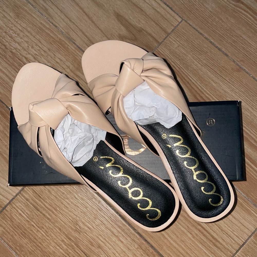 Knotted Faux Leather Sandals
